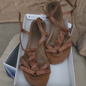 White Mountain Tan Braided Sandals